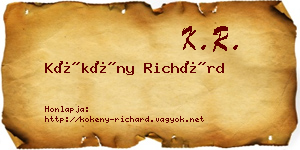 Kökény Richárd névjegykártya